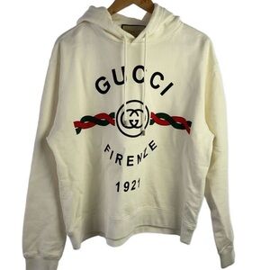 Beautiful & authentic Gucci Firenze White Hoodie with Drawstring. Size small.